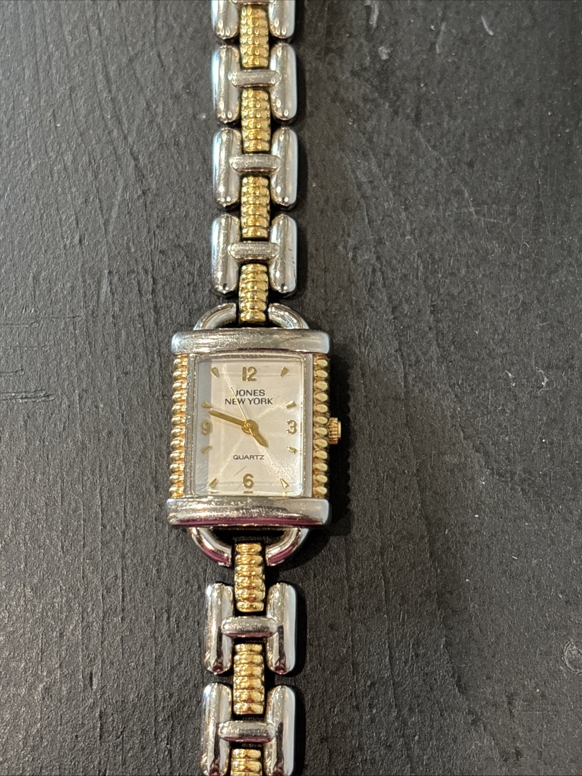 Jones New York Women’s Two Tone Metal Watch Shock Resistant Japan Movement WORKS