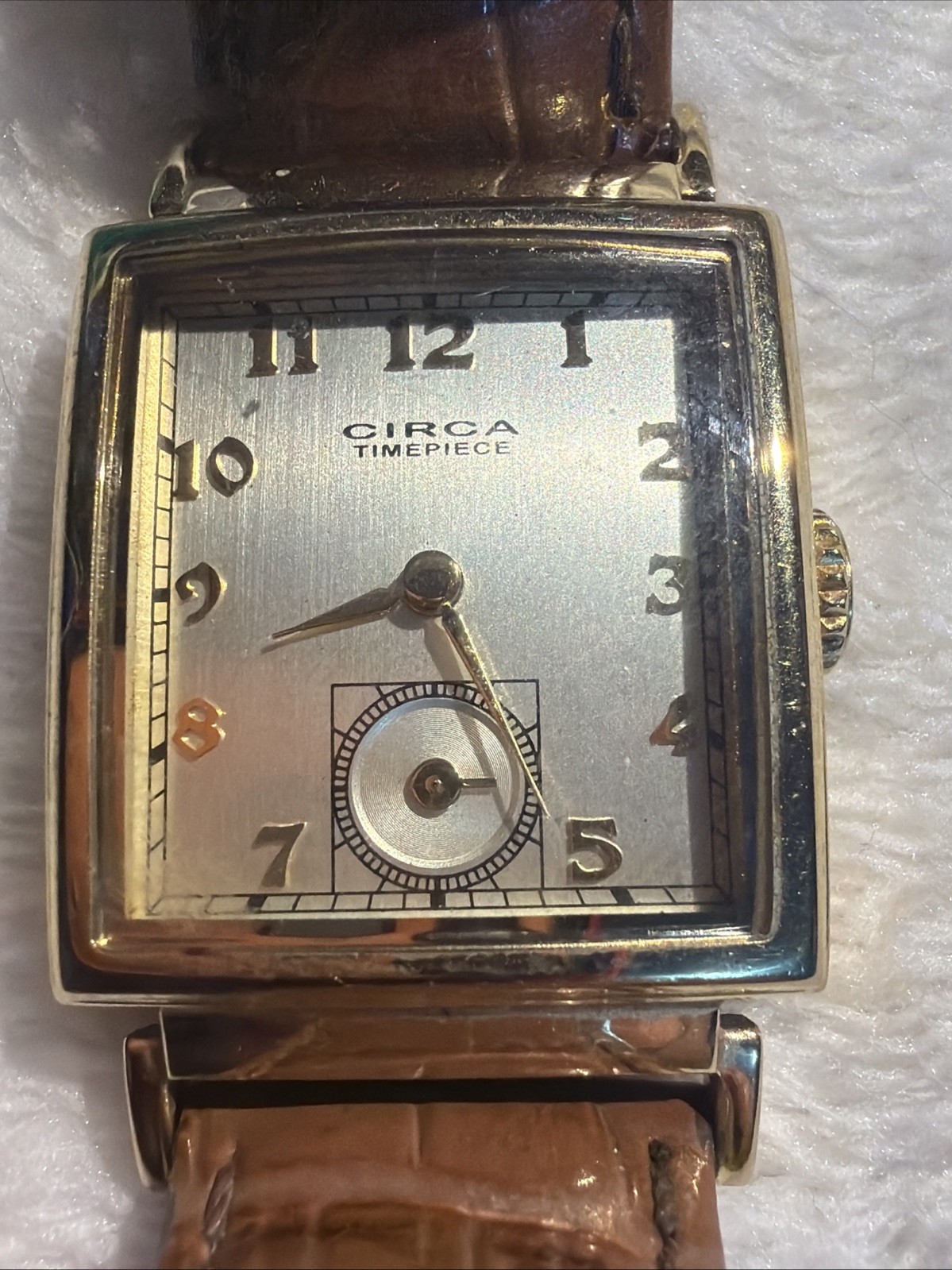 Circa Timepiece 23K Gold Plated CT101TL Women Watch Brown Leather READ DES —-(Y)