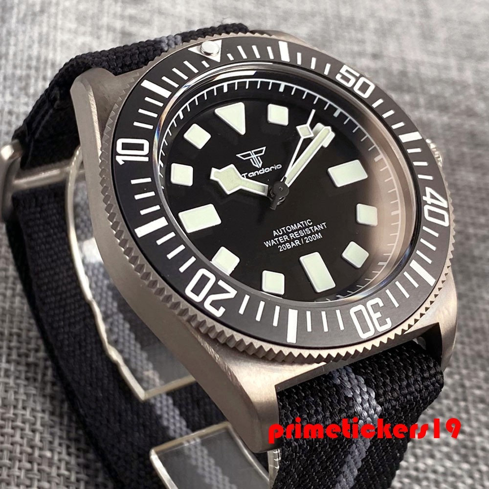 Tandorio Titanium Lightweight 42mm Men Dive Watch Sapphire Automatic NH35/PT5000