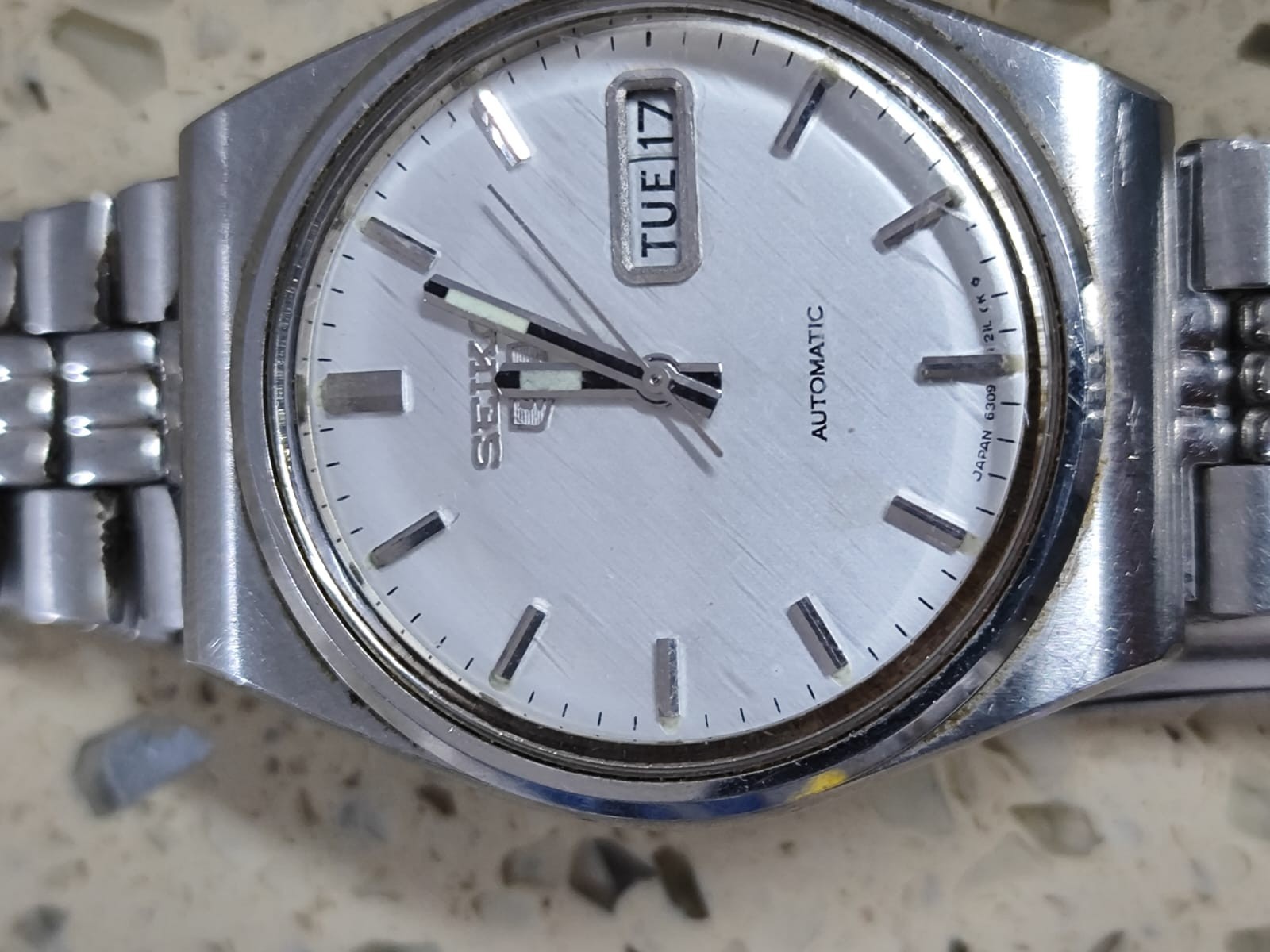 1971 VINTAGE SEIKO 6309-8150 White Dial Automatic Working Used