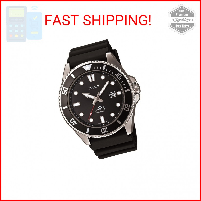 Casio Men’s MDV106-1AV 200M Black Dive Watch (MDV106-1A)