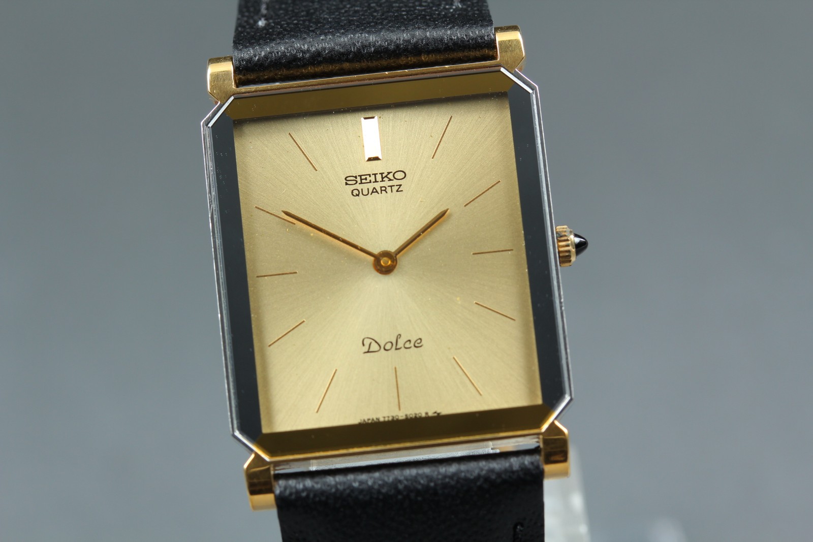 [Near MINT] SEIKO Dolce 7730-5020 Gold Dial Quartz Men’s Watch From JAPAN