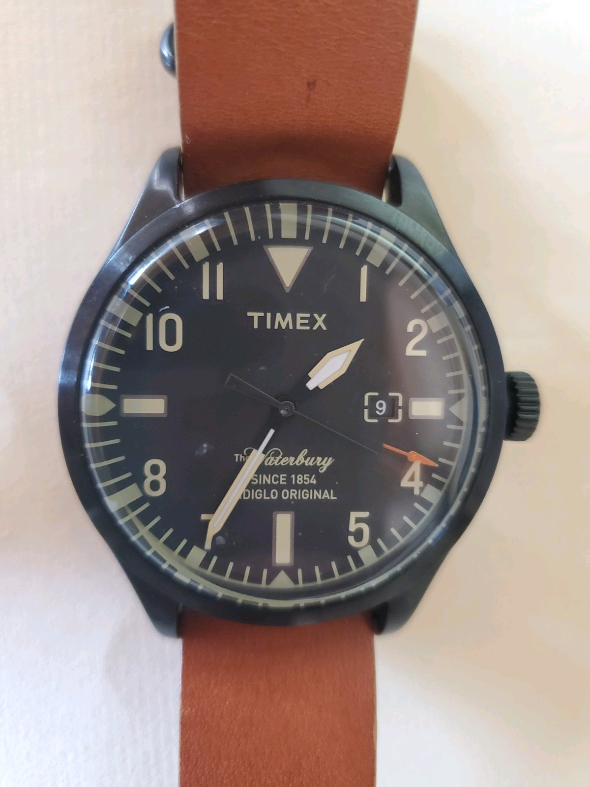 Timex Waterbury Heritage Indiglo Original Leather Strap Men’s Watch TW2P83800