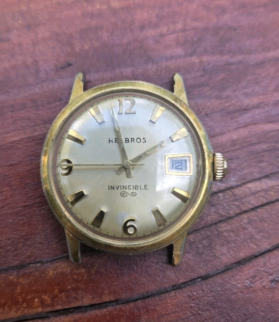 HELBROS INVINCIBLE 17J DATE MENS VINTAGE WRIST WATCH – MADE IN GERMANY