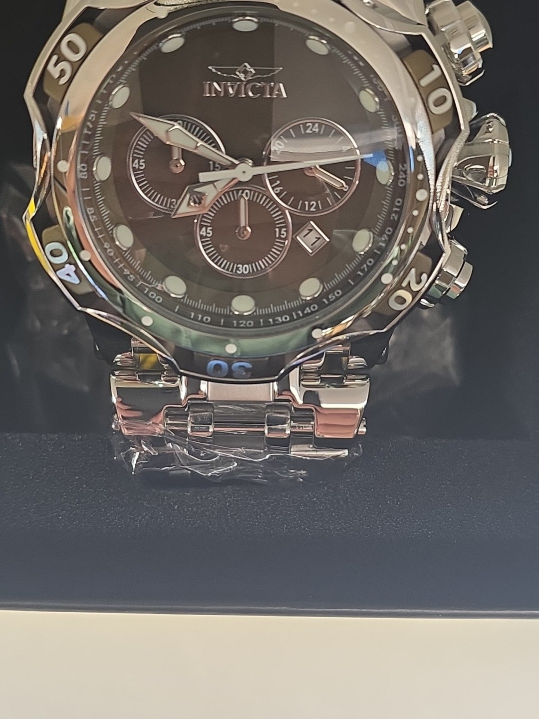 NEW INVICTA 49170 FUSION CHAOS CHRONOGRAPH WATCH POLISHED STEEL MOP DIAL 54MM