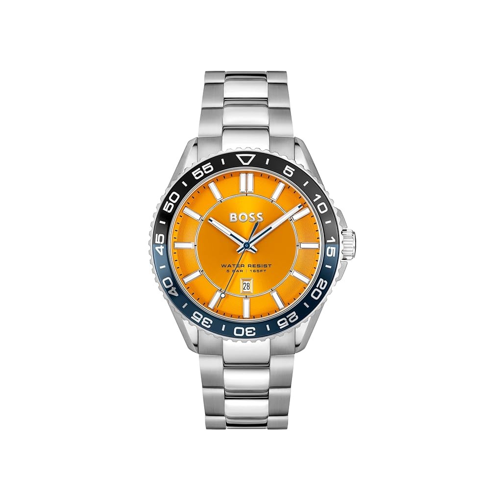 HUGO BOSS Men’s Runner Orange Dial Quartz 44mm Watch 1514206