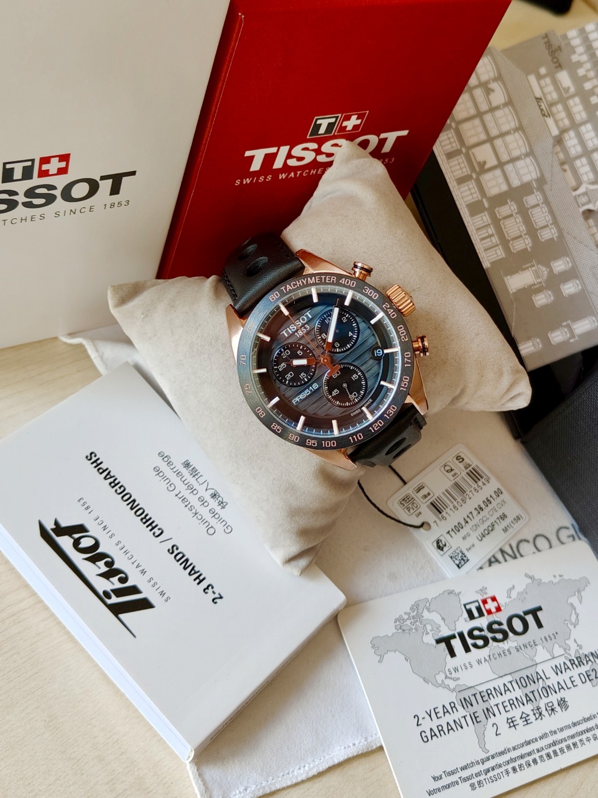Tissot PRS516 Motorsport Racing Steel Chronograph Men’s Watch Black & Gold Dial