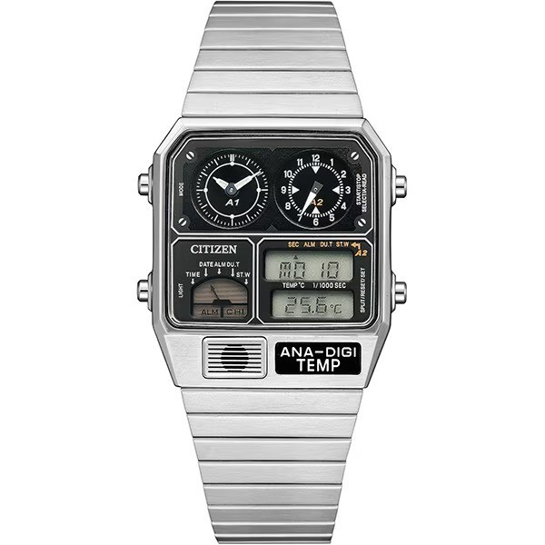 Citizen JG2101-78E Ana-Digi Temp Retro Analog Digital Watch JDM Japan