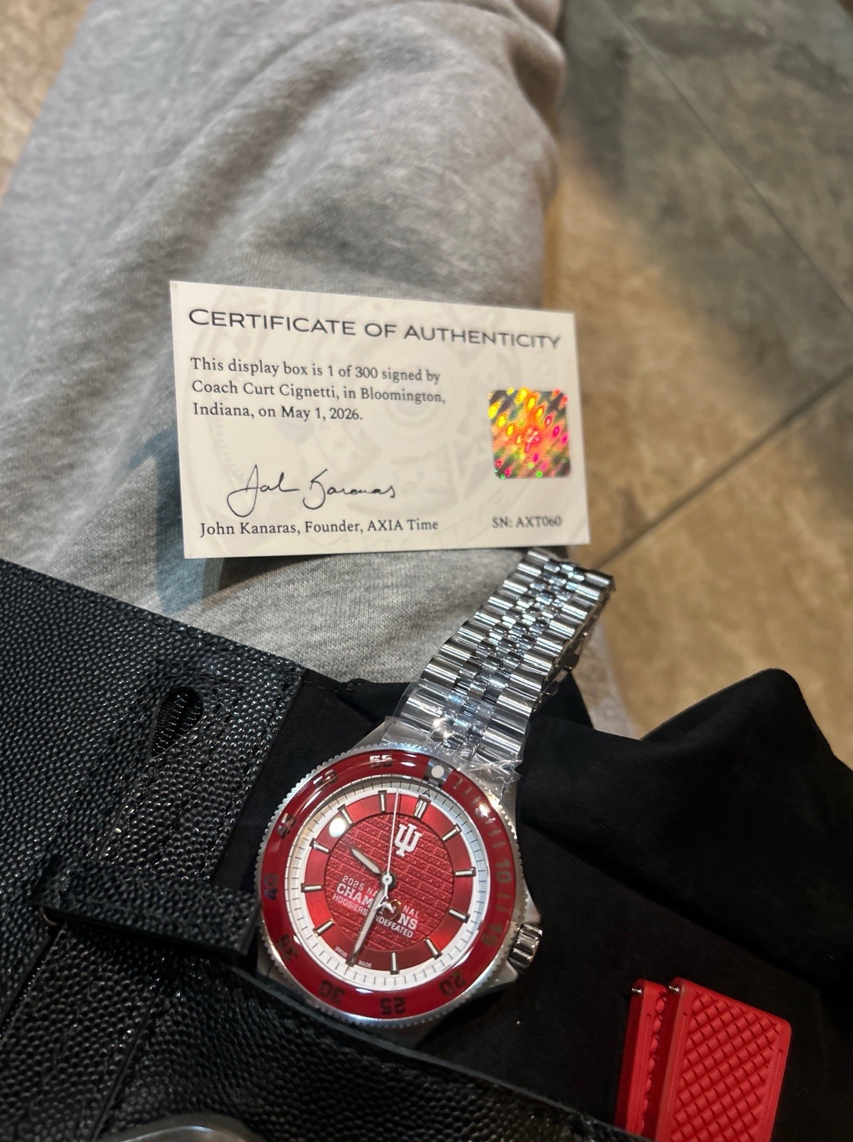 AXIA Time Watch 1st Box signed by Curt Cignetti IU Hoosiers 2025 Champions NEW