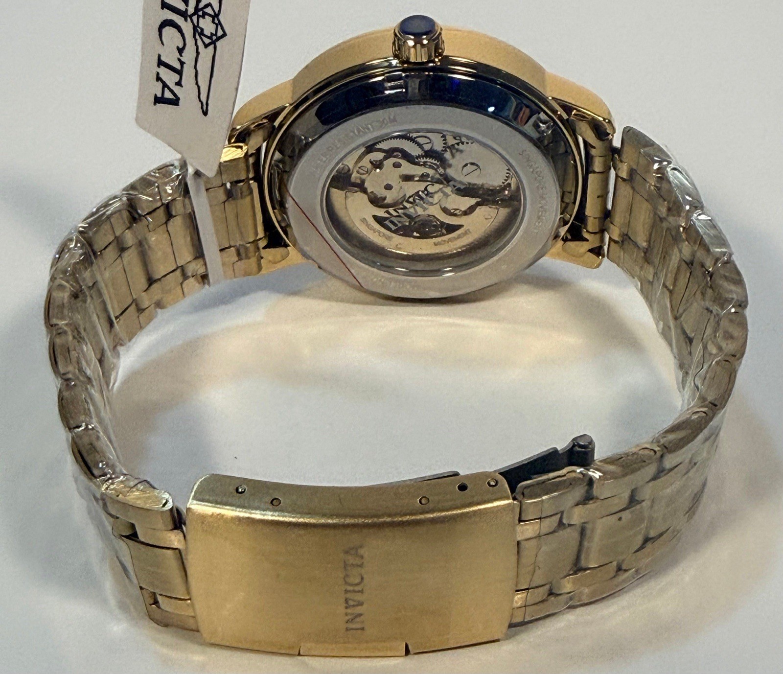 69121 Invicta Objet D Art Arcalis Automatic Men Gold Skeleton Dial Watch 42.5mm