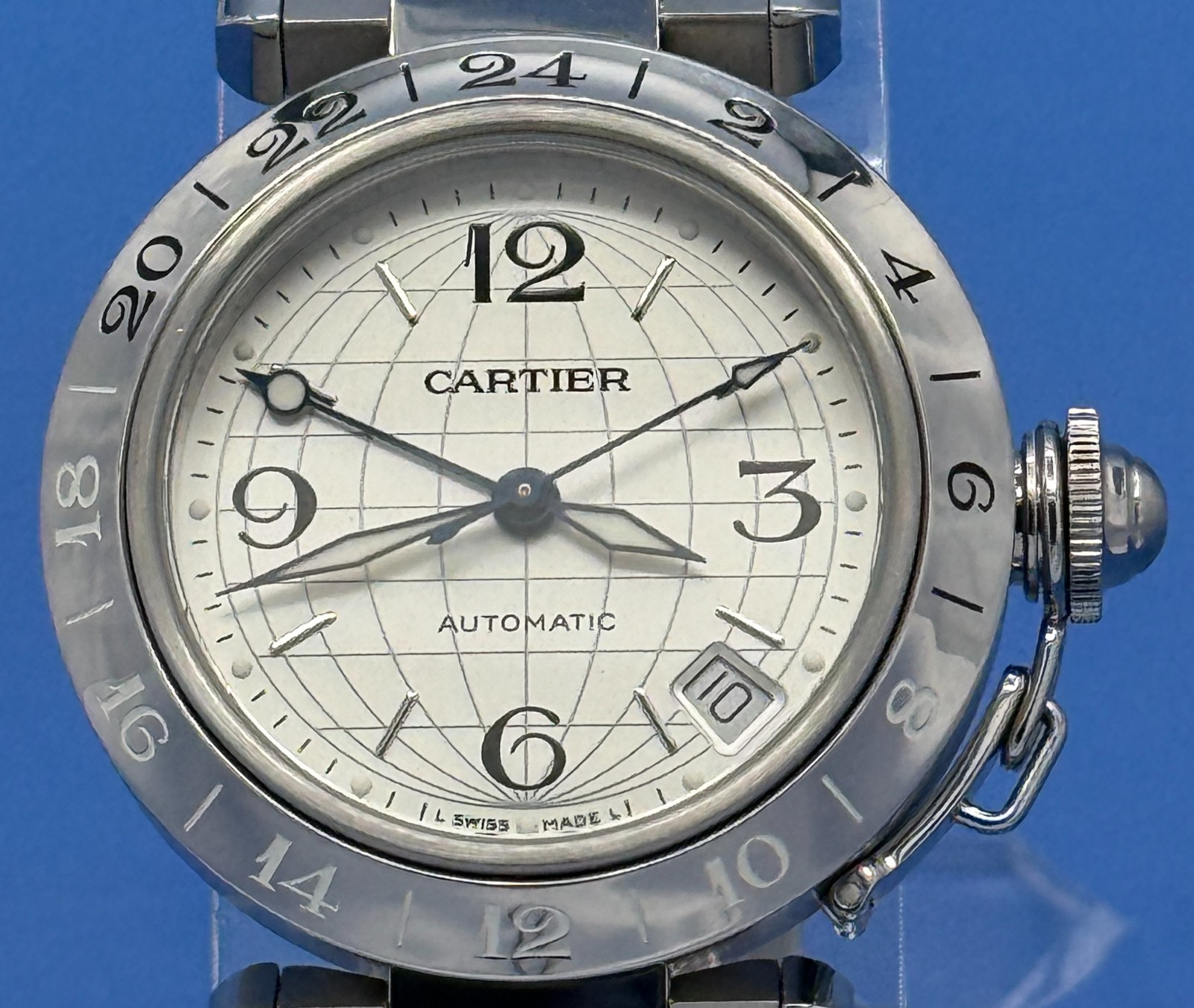 2021 Cartier Pasha de Cartier 35mm Automatic Silver Dial Steel Bracelet W31078M7
