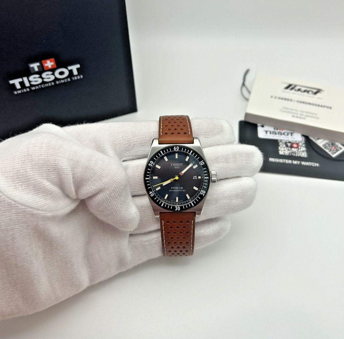 Tissot PR516 Powermatic 80 Automatic Men’s Watch Black Dial Box & Papers | Swiss