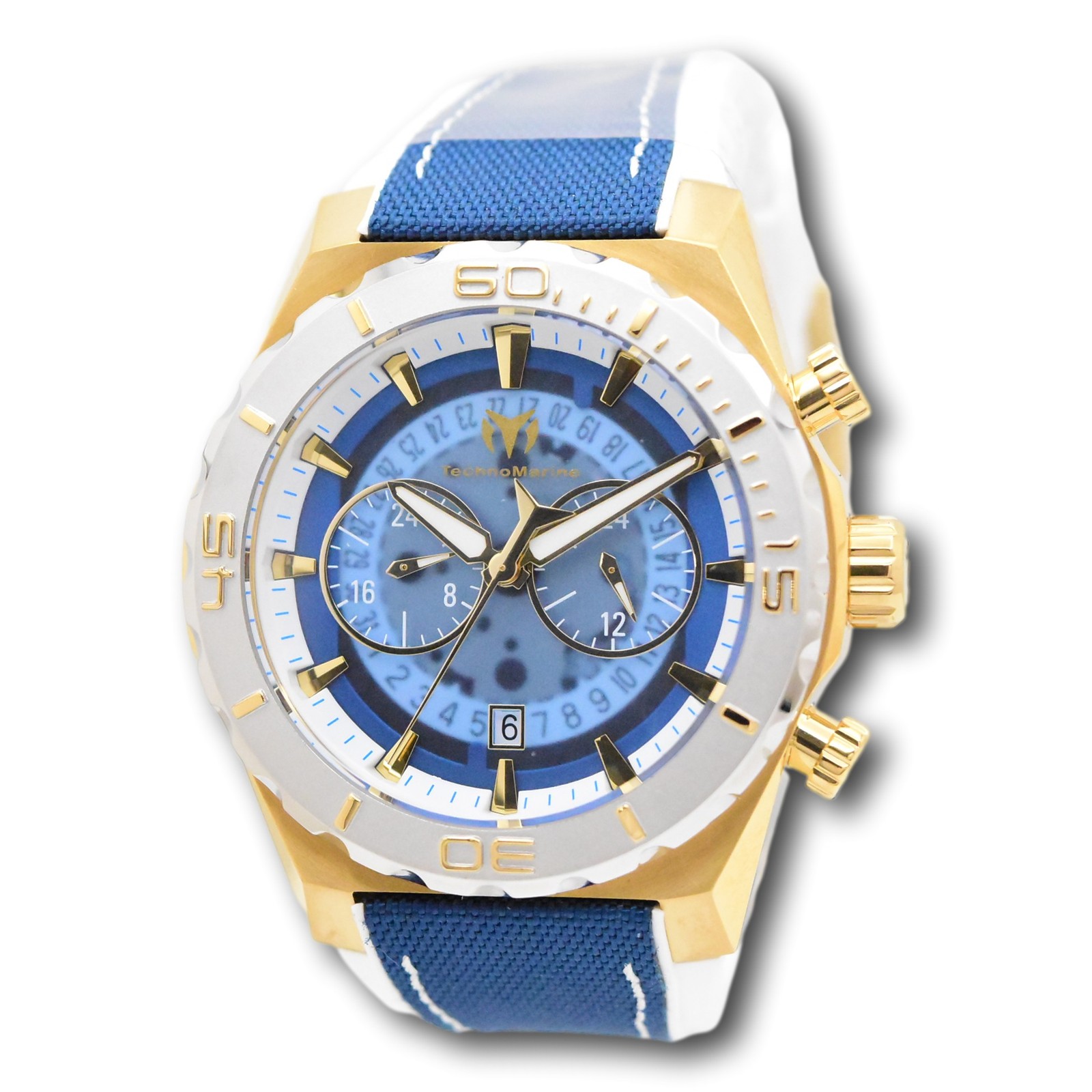 TechnoMarine Reef Shark Men’s Dual Time Dials Anatomic Quartz Watch TM-519007