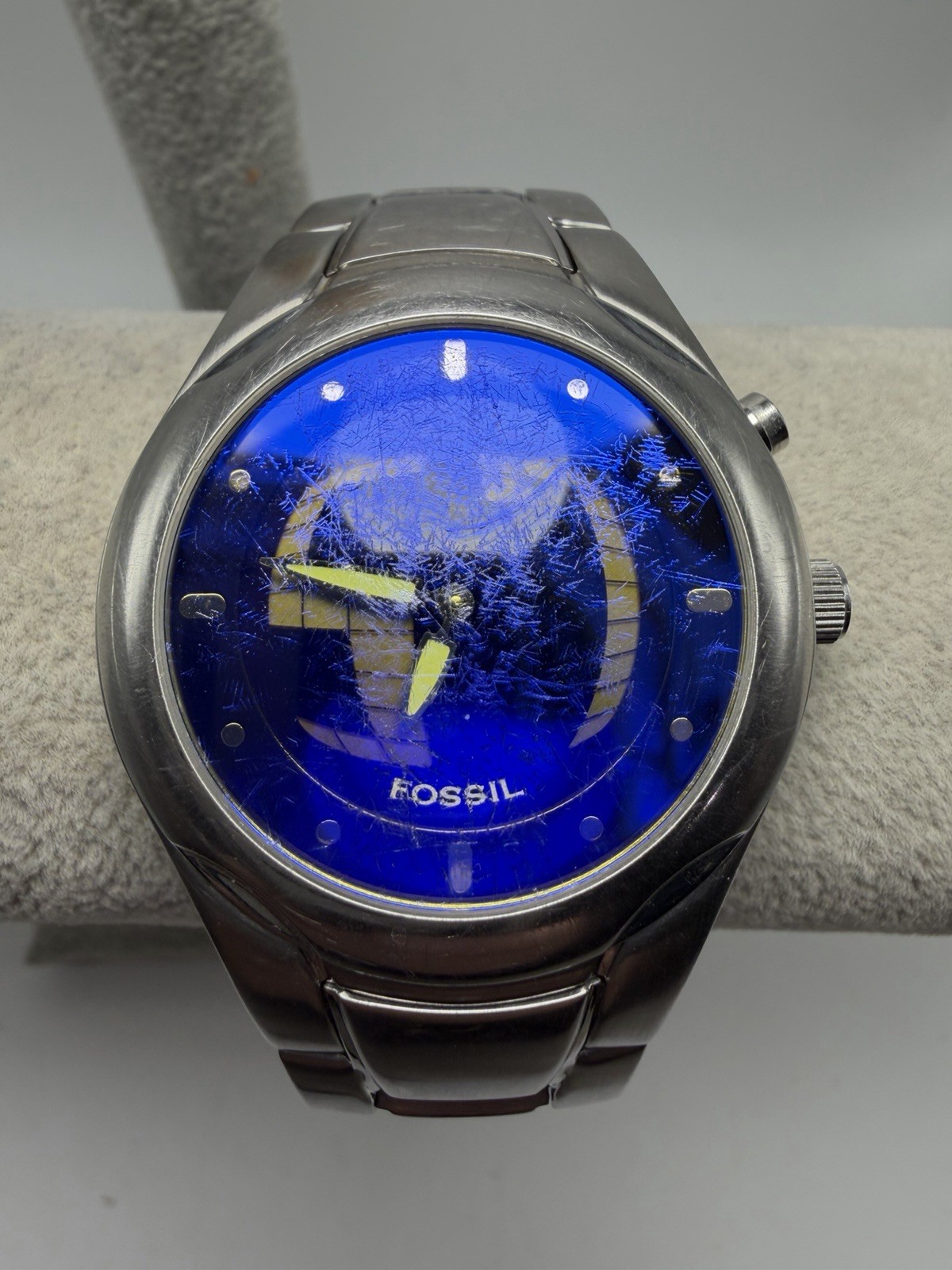 Scratched Face Fossil JR-8096 Big Tic New Batteries Mens Watch 40MM 8″