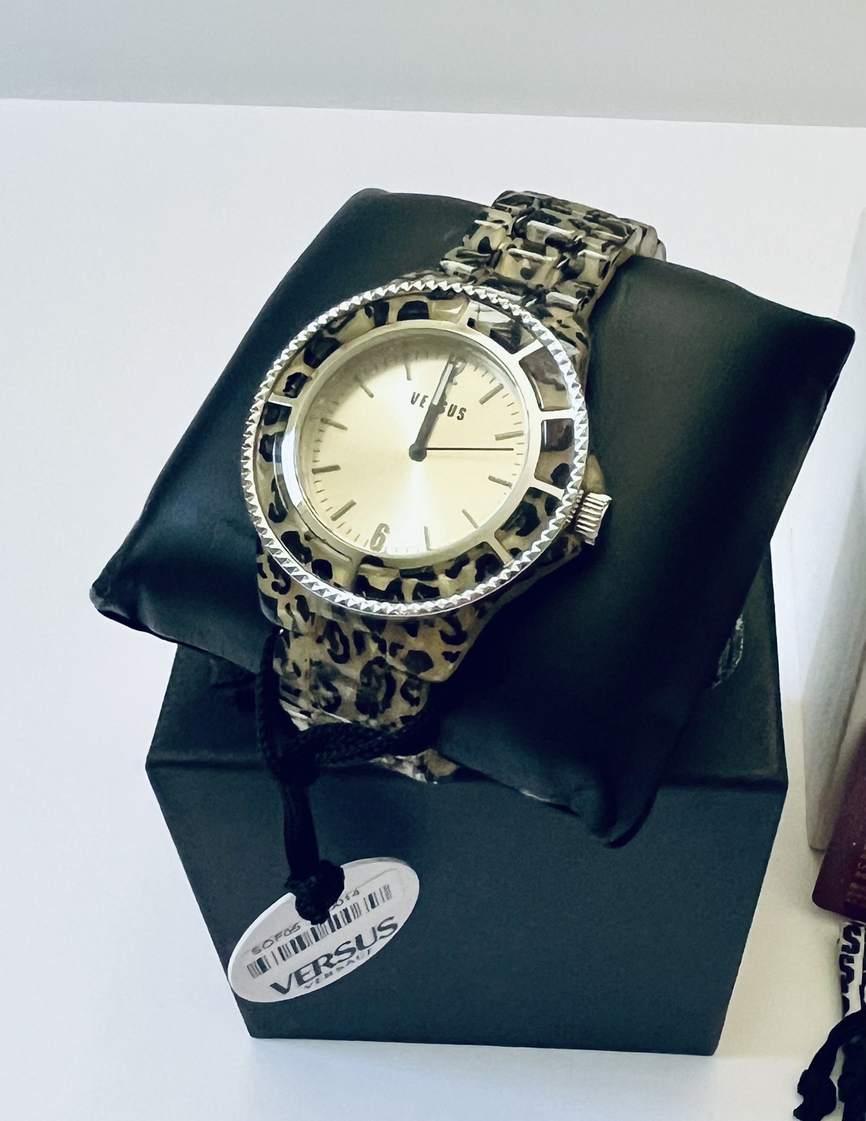 Versus by Versace SOF050014 Tokyo Champagne Dial Leopard-pattern Plastic Watch