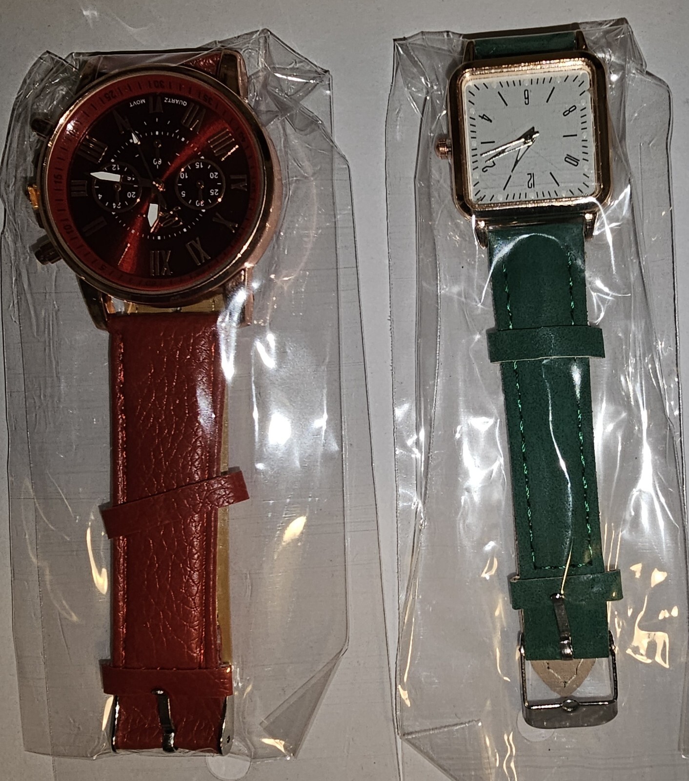 Lot of 5 Womens Watches Red Green White Black Tan(Beige?) Square Round #1