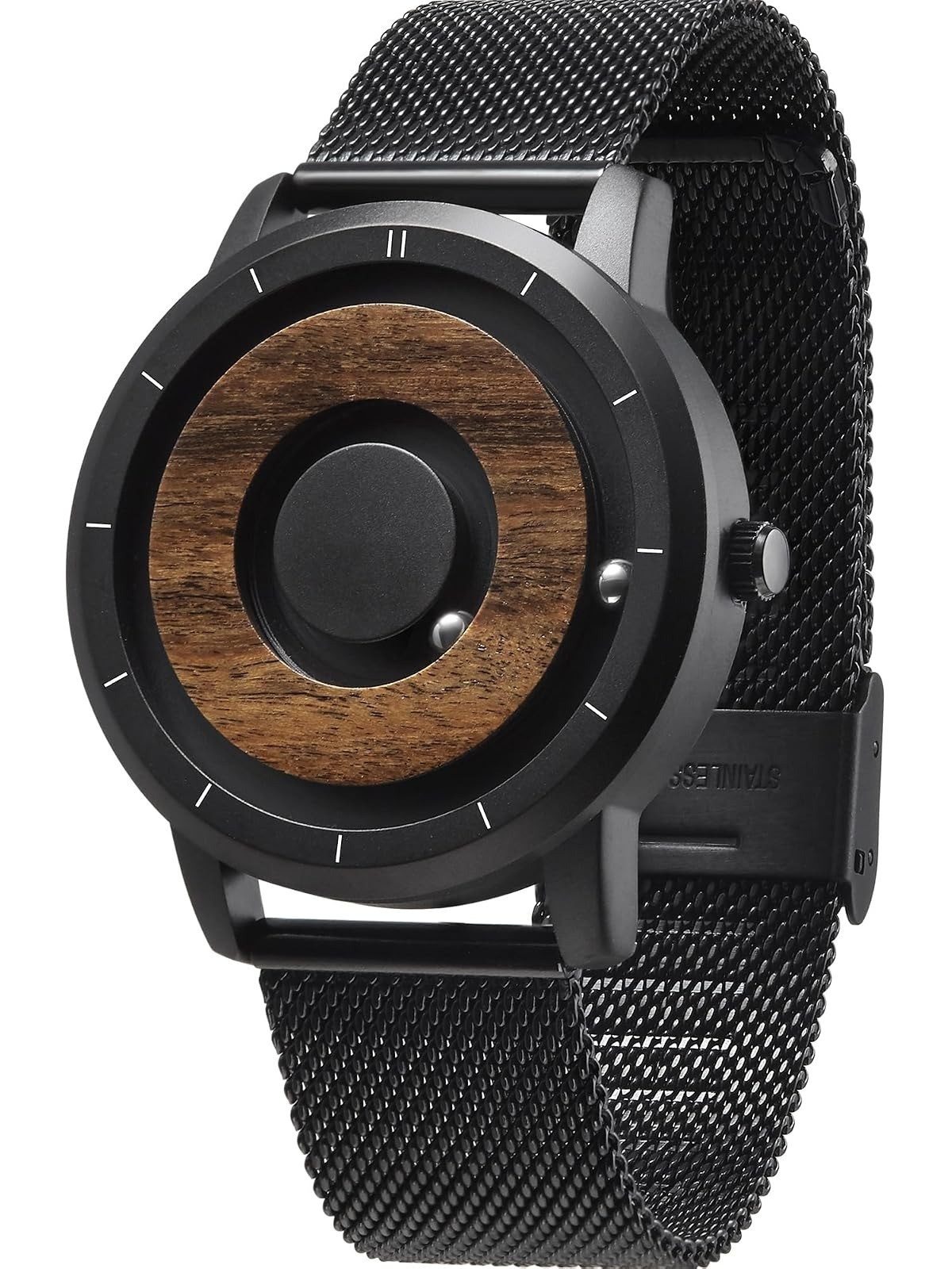 EUTOUR 40mm Wooden Analog Quartz Watch 3ATM Waterproof for Men