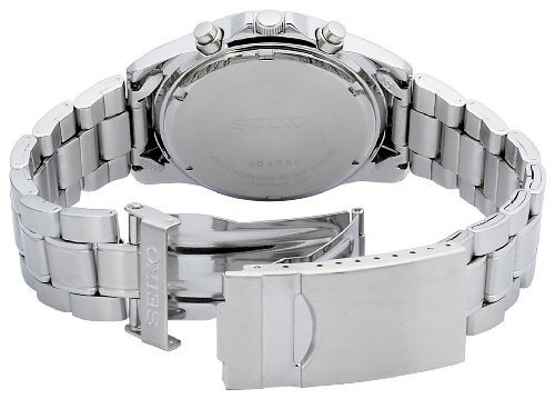 SEIKO Chronograph Watch Reverse Model SND367PC Black Silve Men’s