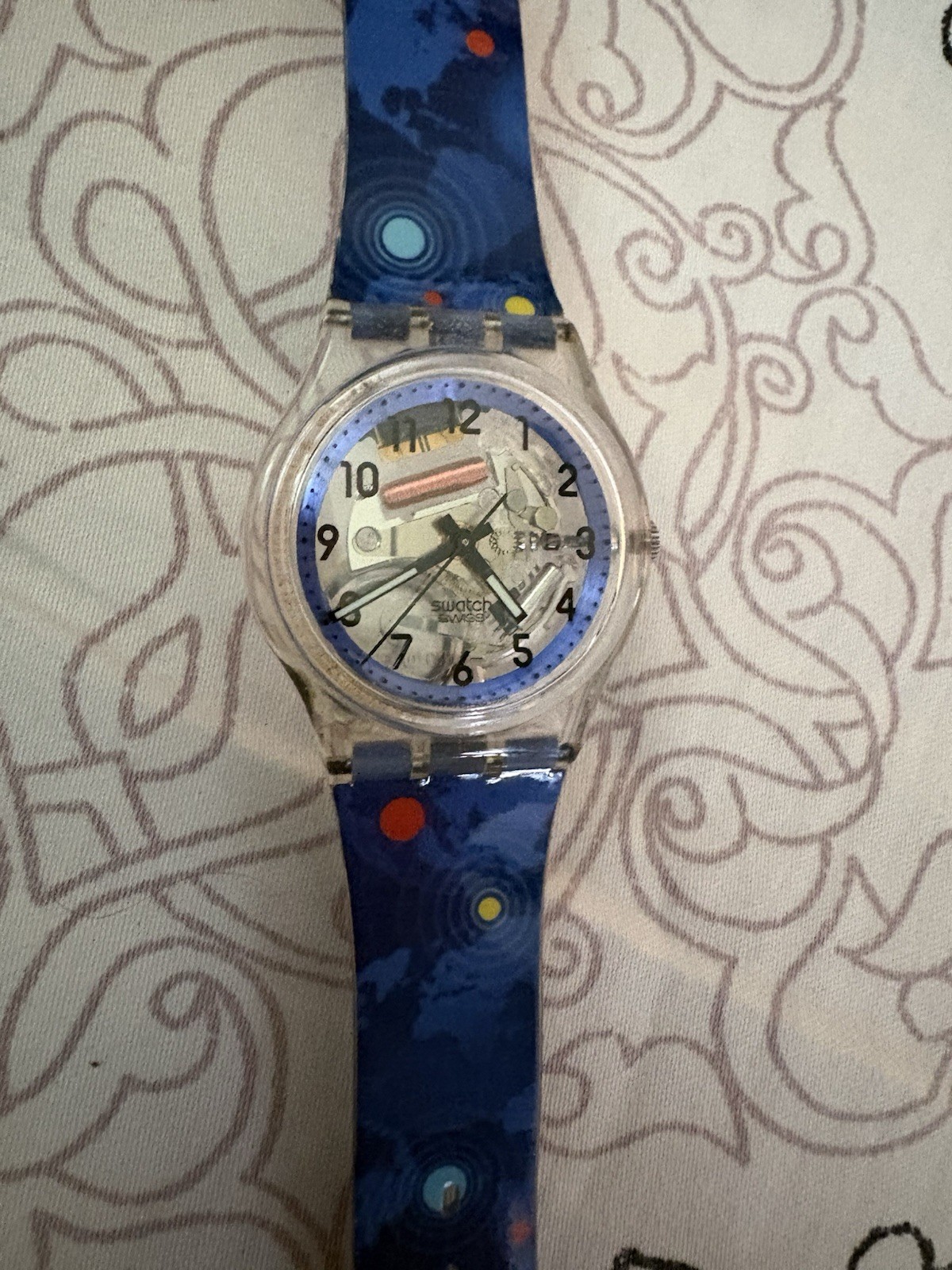 Swatch Watch Zurich Financial Services SKK103Z Swiss Skeleton Vintage Watch