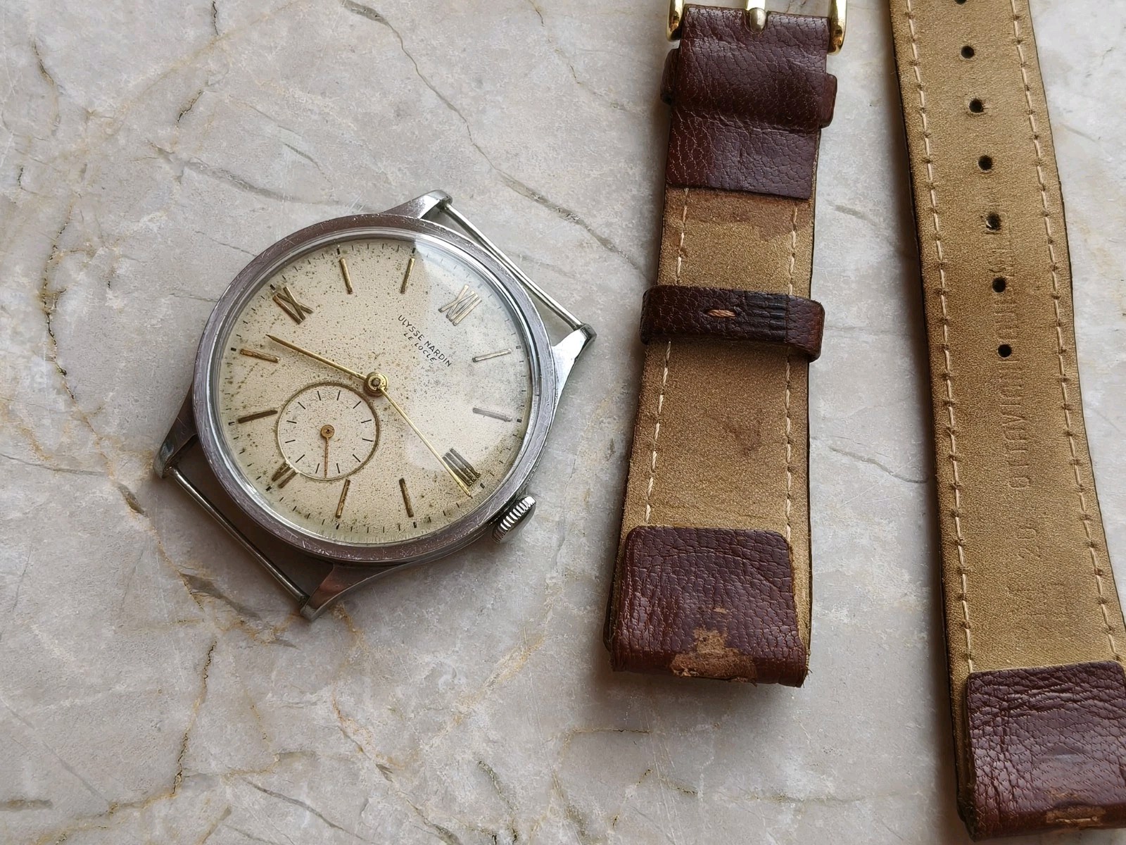 30s ULYSSE NARDIN CALATRAVA OVERSIZE STEEL CASE 37.5mm RARE VINTAGE WATCH WATCHES