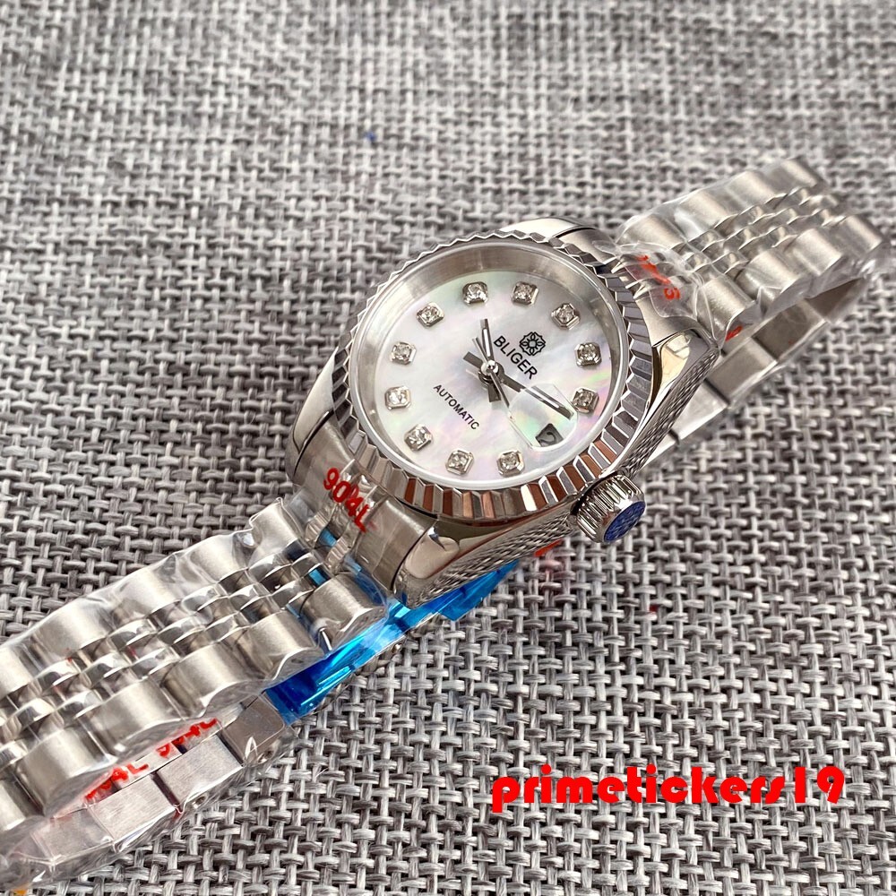 BLIGER 26mm Lady’s Wristwatch Shell Dial NH05 Automatic Watch for Women Sapphire