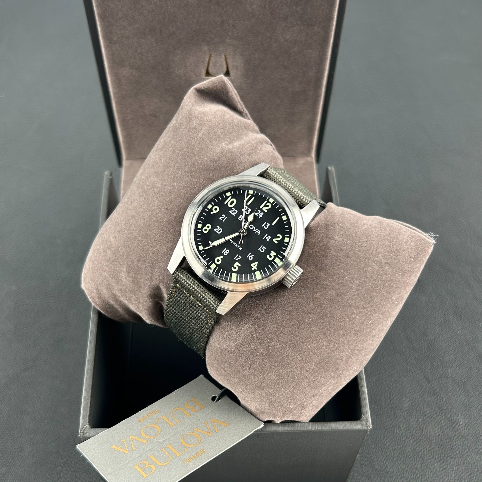 Bulova VWI Special Edition Hack 38mm Automatic Black Dial Men’s Watch 96A259