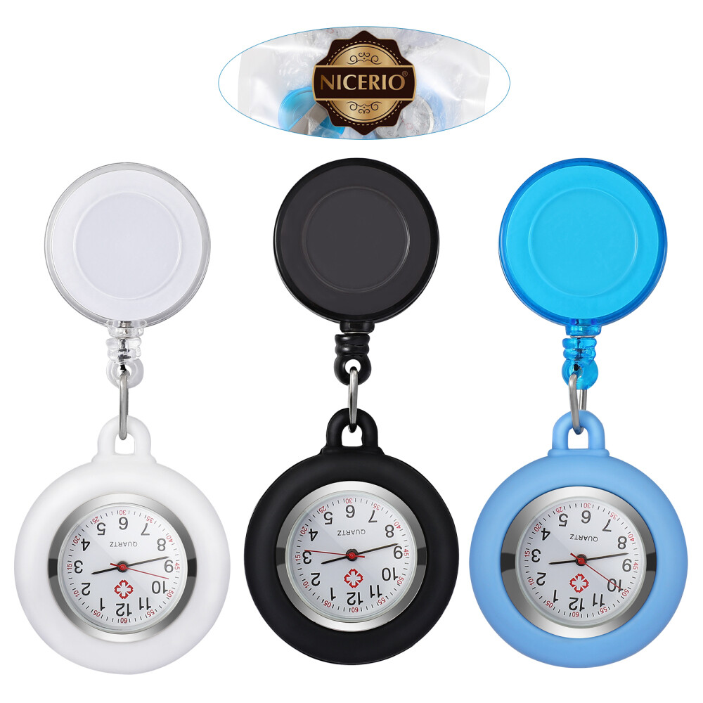 3PCS Watch Nurse Hanging Watch Nurse Watches for Women Watch with Second Hand