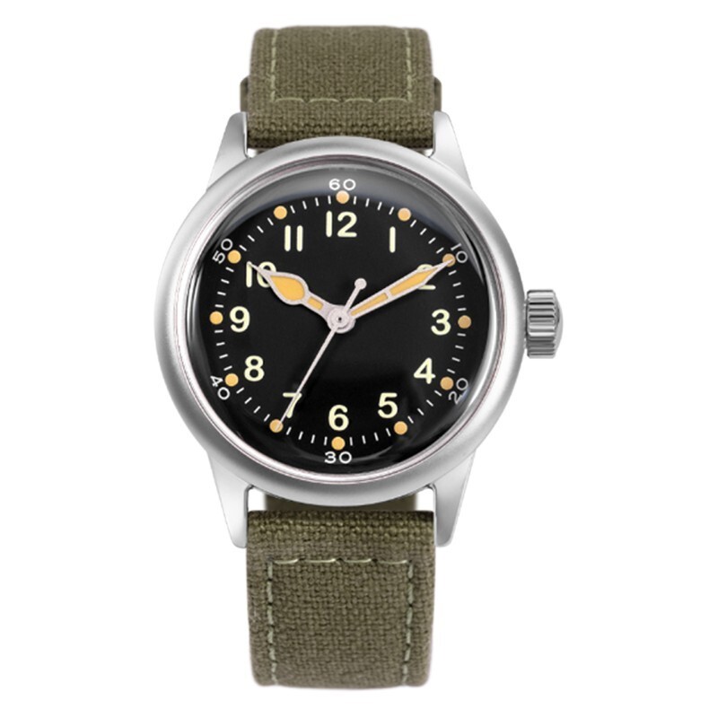 Praesidus Service Automatic Steel Fabric Green Black Mineral Men’s Watch
