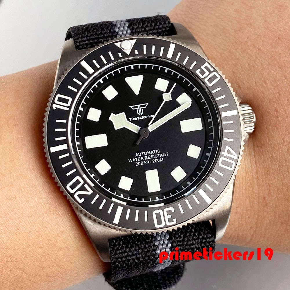 Tandorio Titanium Lightweight 42mm Men Dive Watch Sapphire Automatic NH35/PT5000