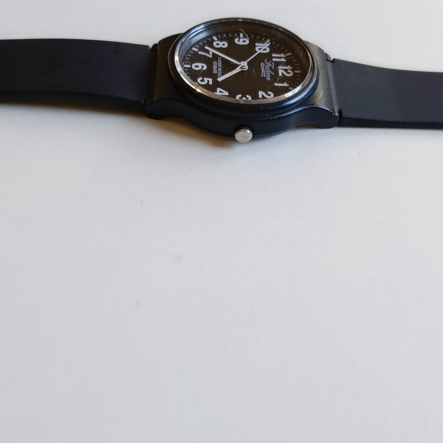 Citizen Q&Q Falcon Quartz Watch Black Dial Resin Band 10 BAR Water Resistant VP4