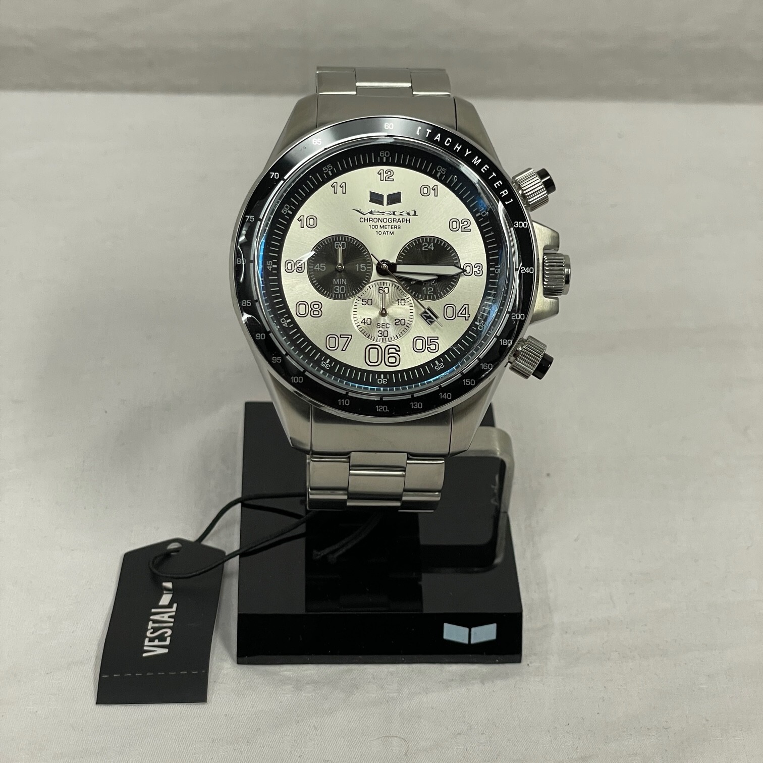Vestal Adult Men’s ZR3 Chronograph Watch Brushed Silver/Silver ZR3015