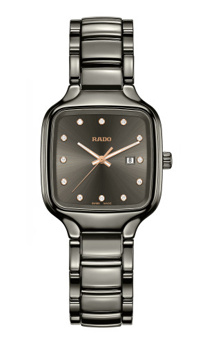 Rado True Square Diamonds High-tech Ceramic Grey Dial Women’s Watch R27079702