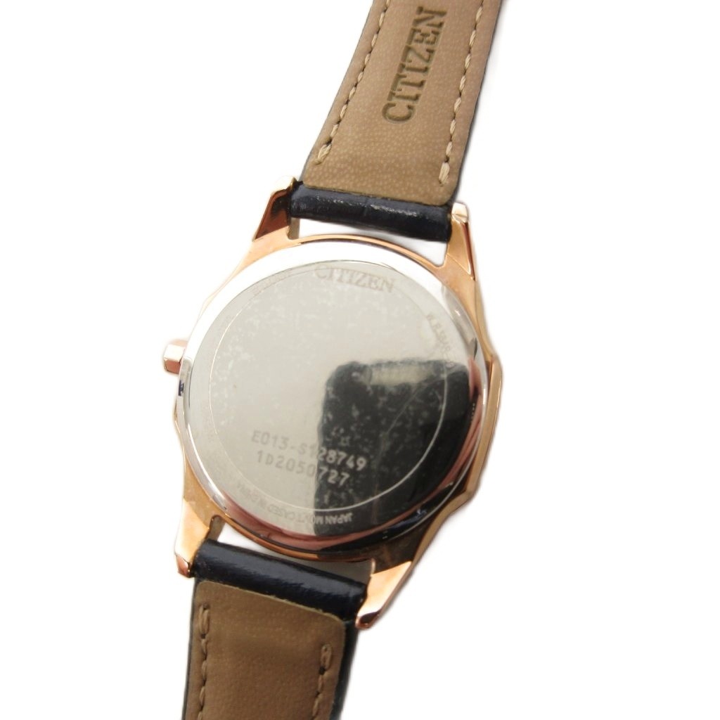 Citizen Eco Drive Navy Dial Ladies Watch 27mm Leather A