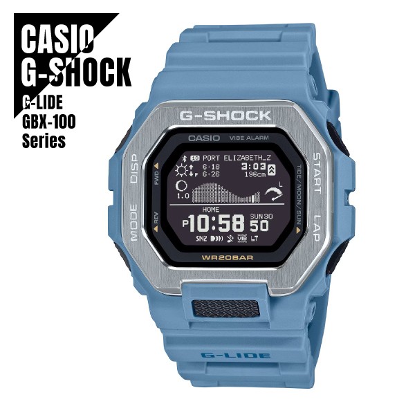 CASIO G SHOCK G LIDE GBX 100 2A Light Blue Men’s Watch with Bluetooth