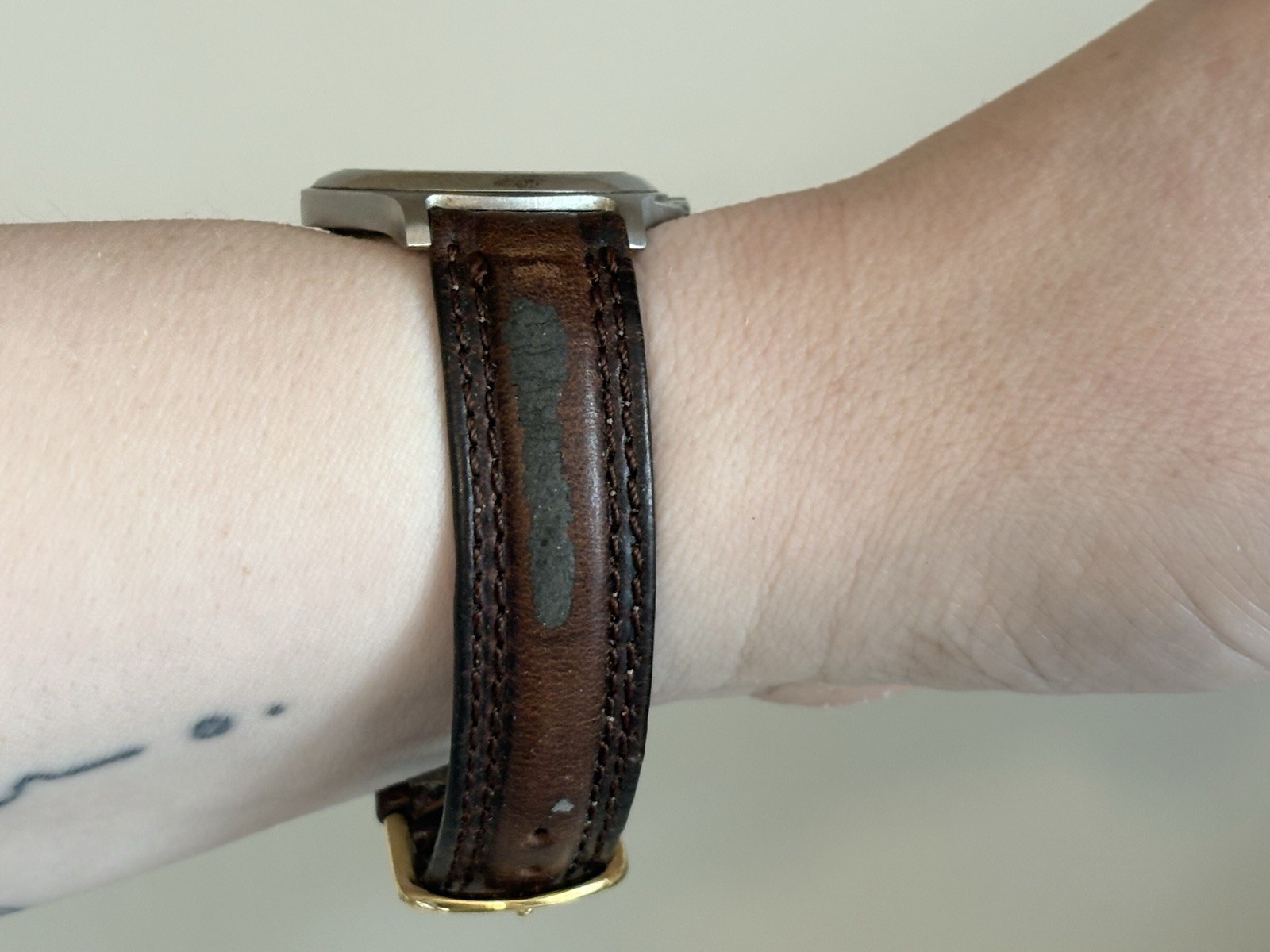 Rare Vintage Ernest Borel Day/Date Swiss Luxury Brown Leather Two-Tone Men Watch