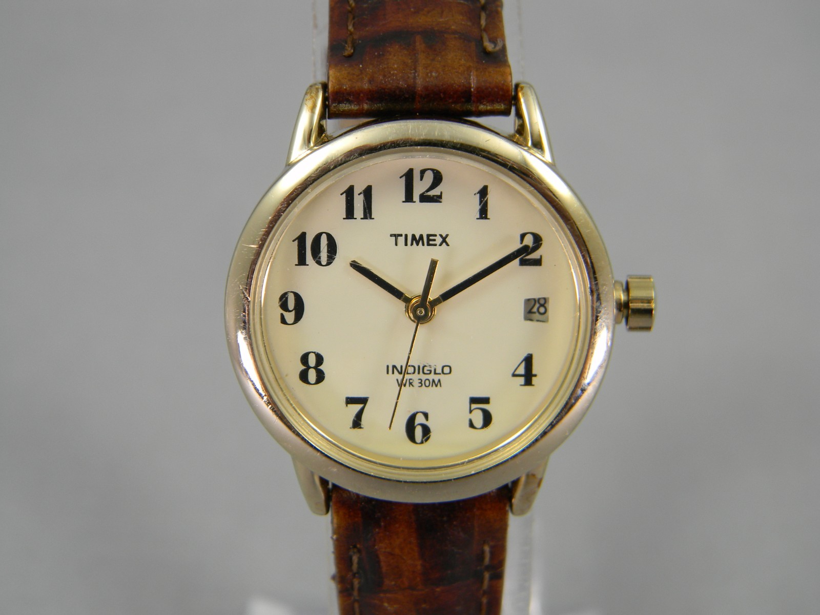 Timex Indiglo Watch Women Easy Reader 25mm Date Leather Band New Battery