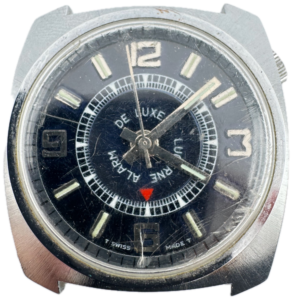 Vintage Lucerne Alarm Men’s Mechanical Wristwatch 1223 Swiss Chrome Plated