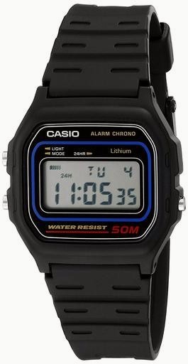 Casio Digital Alarm Chrono Stopwatch Backlight 12/24 Format W-59-1VQ Mens Watch