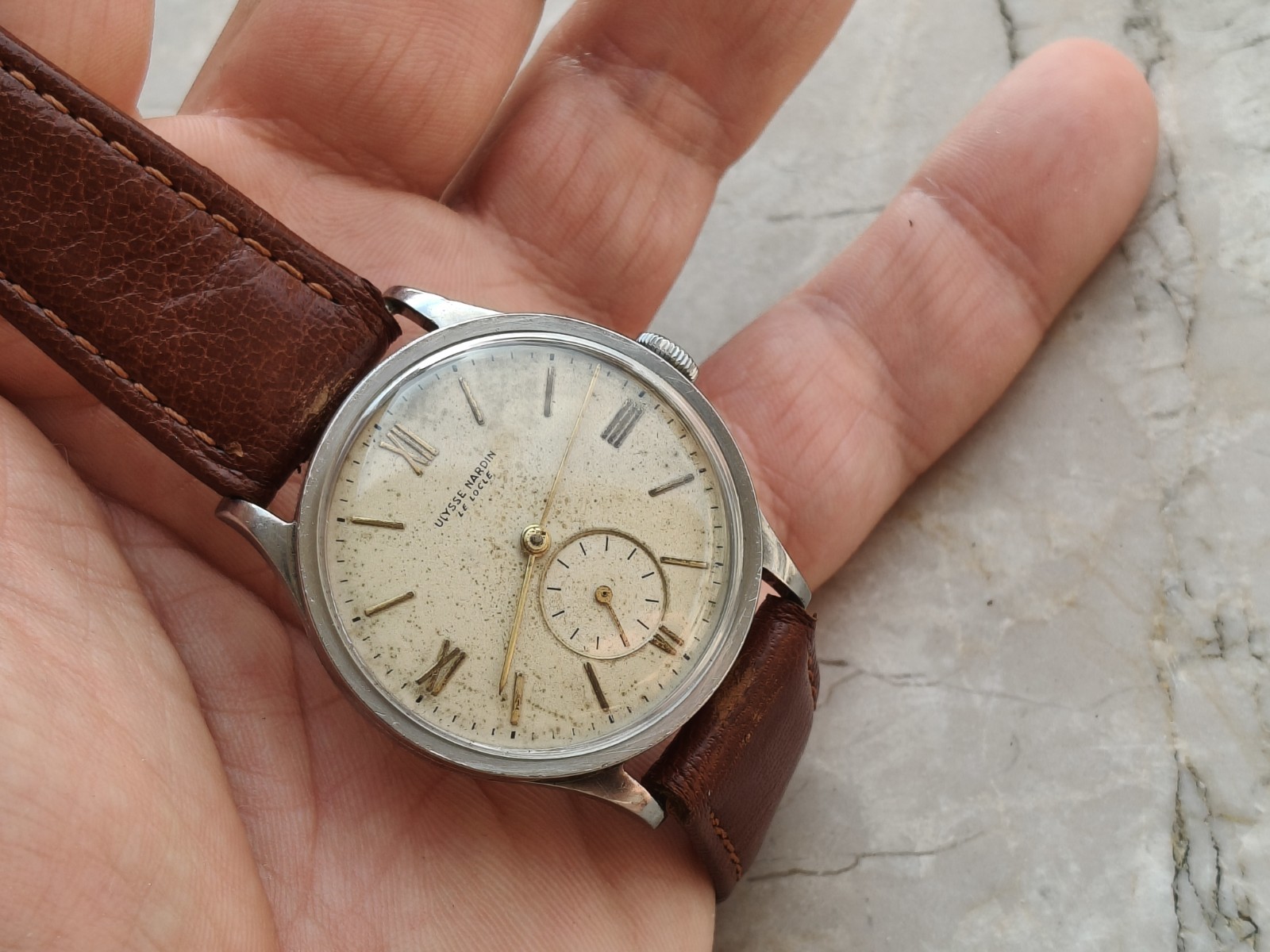 30s ULYSSE NARDIN CALATRAVA OVERSIZE STEEL CASE 37.5mm RARE VINTAGE WATCH WATCHES