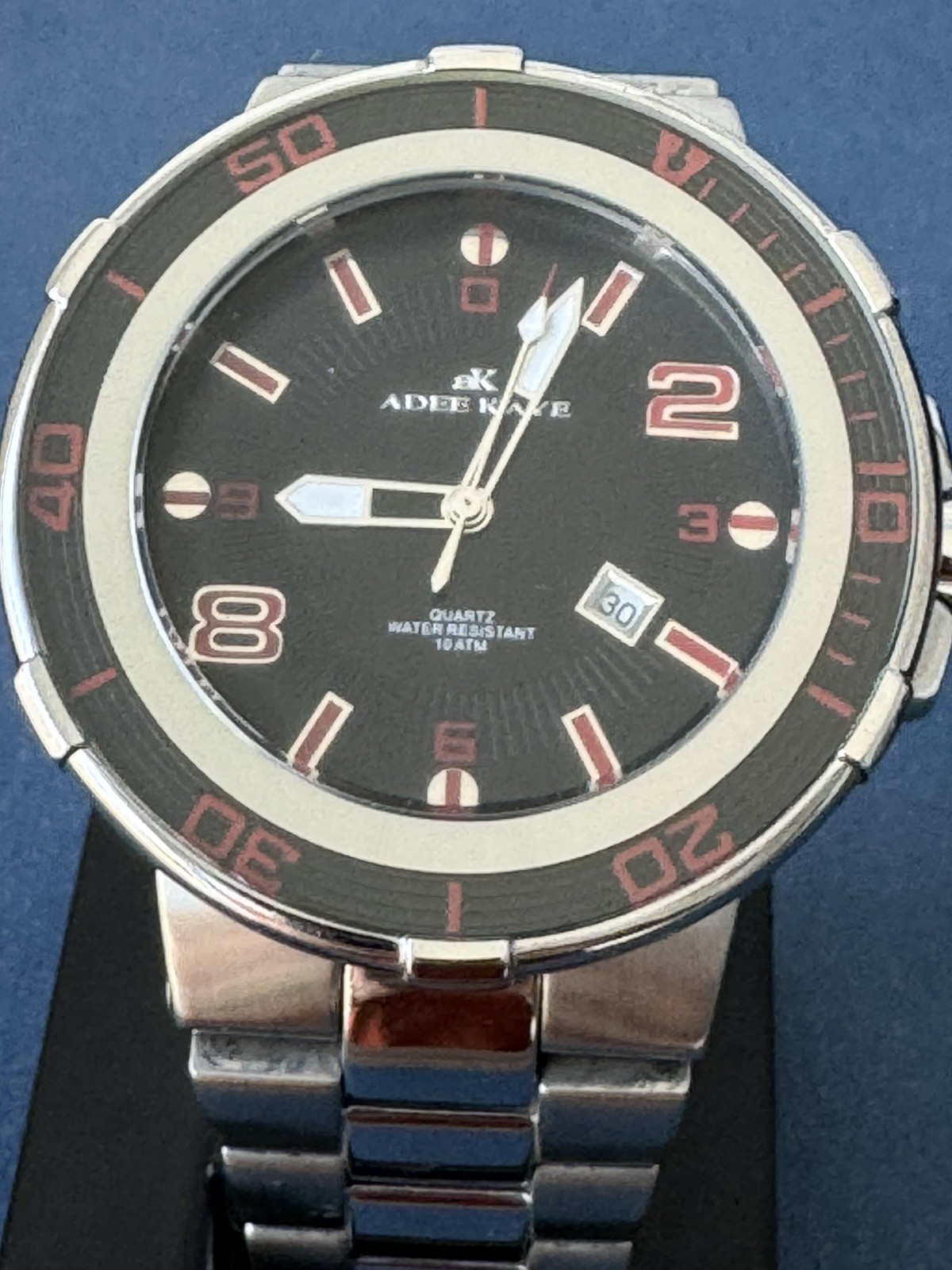 Adee Kaye Beverly Hills Watch Black 49mm Date New Battery