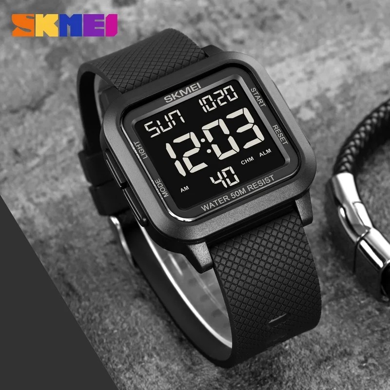 SKMEI Men Sport Watch Alarm Chrono Electronic Wristwatch Boys Girls Stopwatch