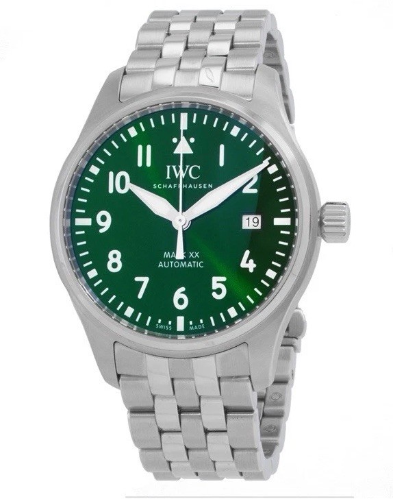 IWC Pilot’s Watch Mark XX 40mm Green Dial Automatic Date Steel Bracelet