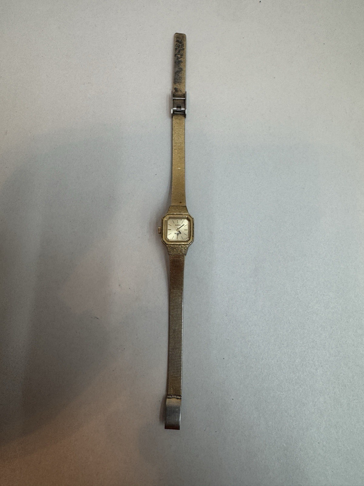 Vintage Lorus Watch Women V235-5000 16mm Gold Tone Octagon