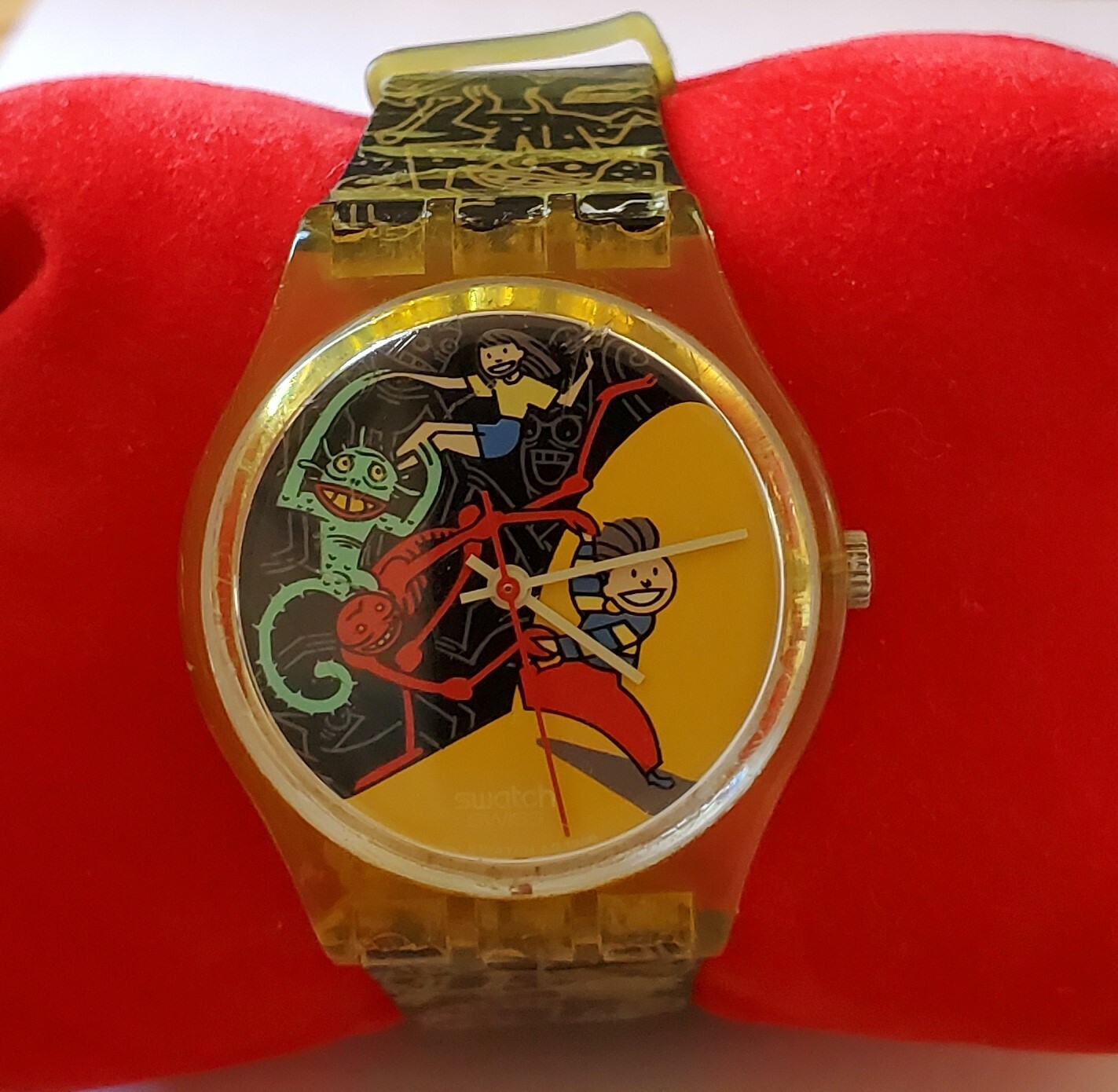 Unisex Swatch Jungle Tangle GK235 Modern art 34mm *Read Description Lugs*