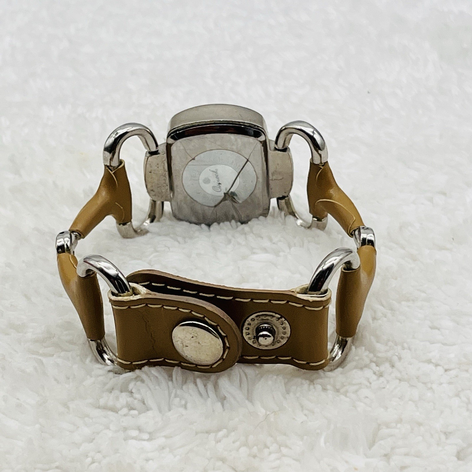 Osirock Modernist Watch Oversized Loop Hardware Faux Leather Not Running AS IS