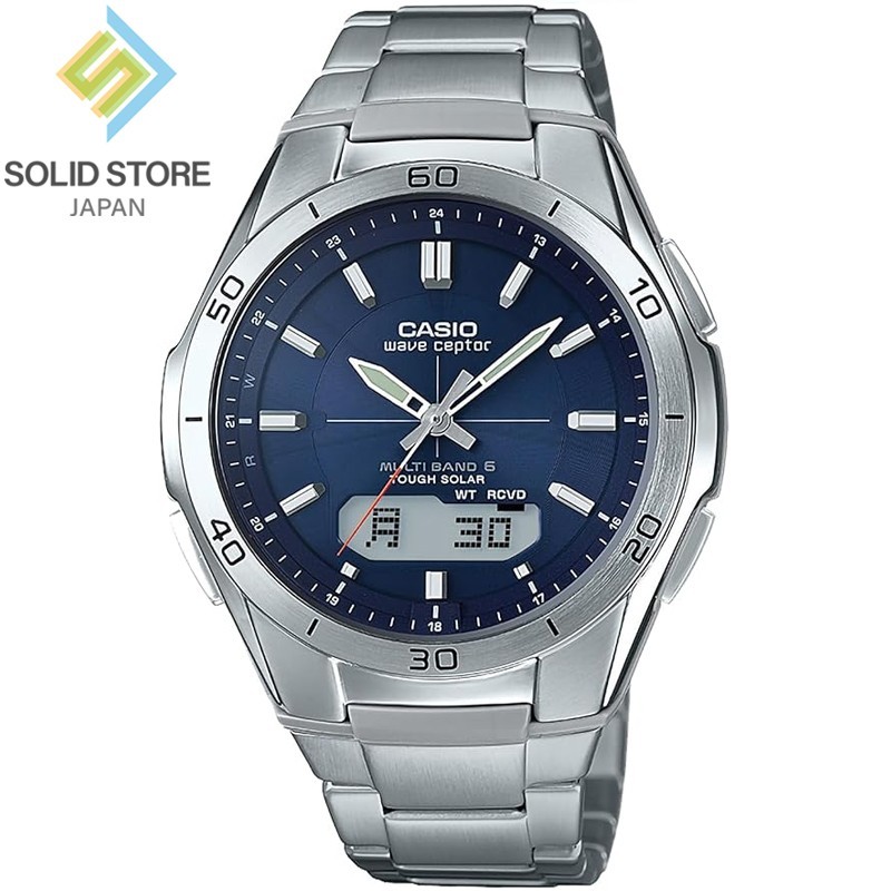 CASIO WAVE CEPTOR WVA-M640D-2AJF Radio Solar Watch Navy Dial 43.5mm