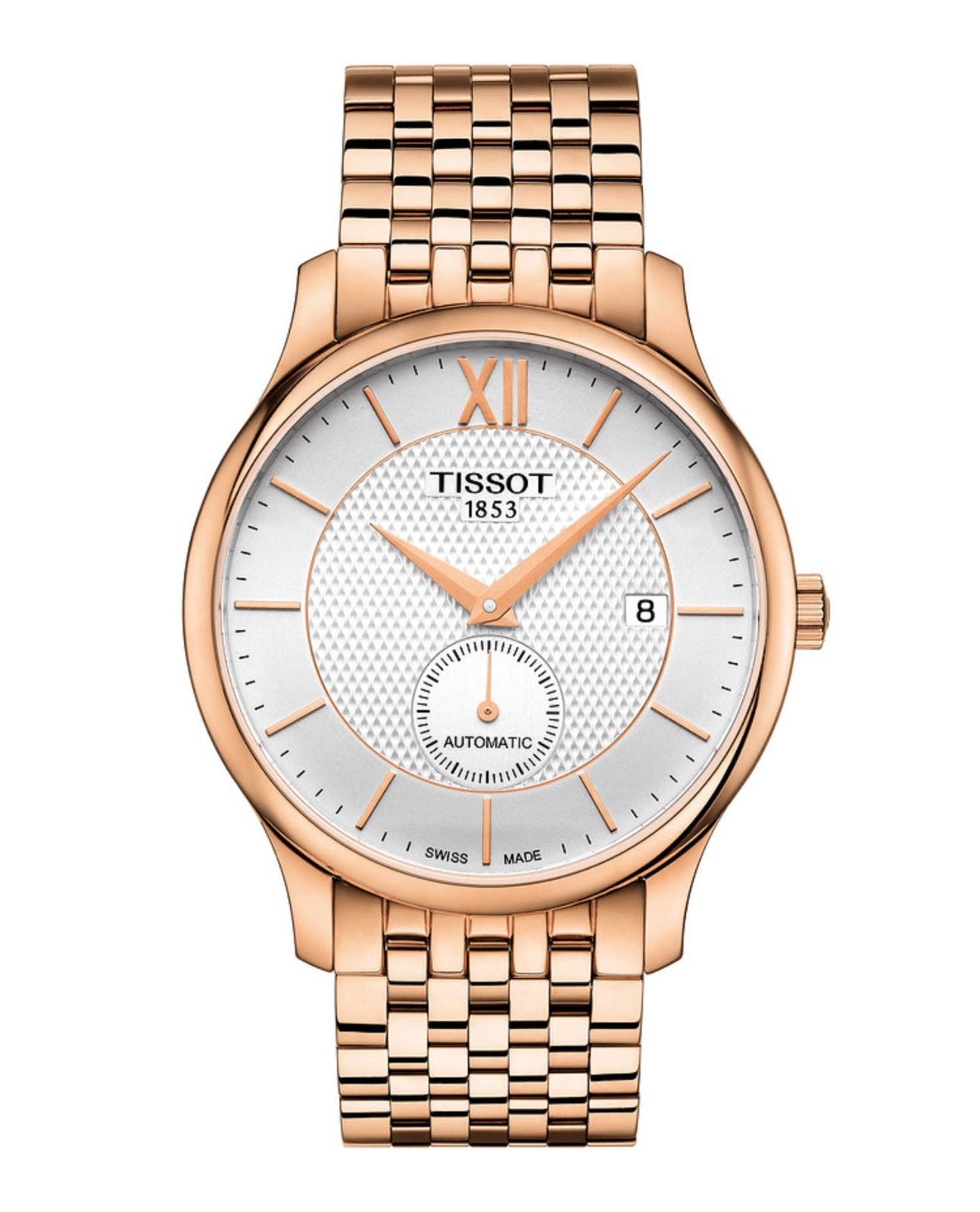 Tissot Tradition Automatic Men’s Watch Rose Gold Case & Band Exhibition Caseback