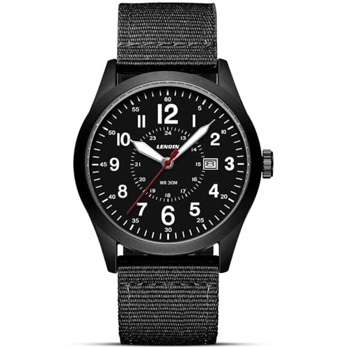 Mens Watches Military Watch Sport Analog Quartz Waterproof LN-0599-All Black