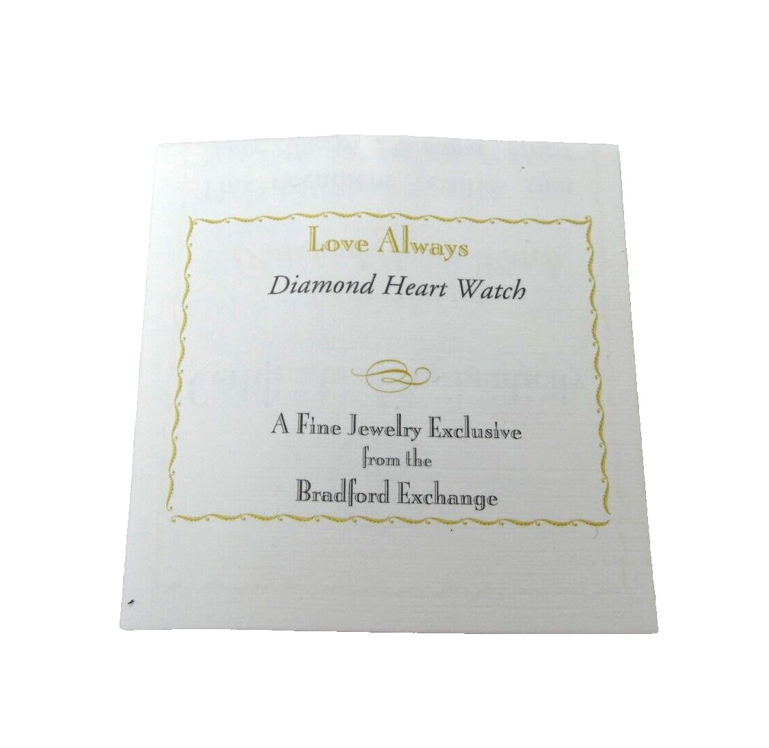 New Bradford Exchange Love Always Diamond Heart Watch With Engraving