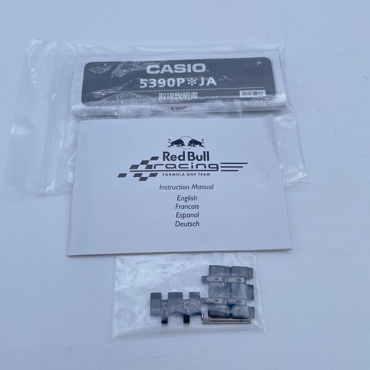 CASIO EDIFICE EFR-537RB Quartz Gray Dial Watch Box Manual Spare Links